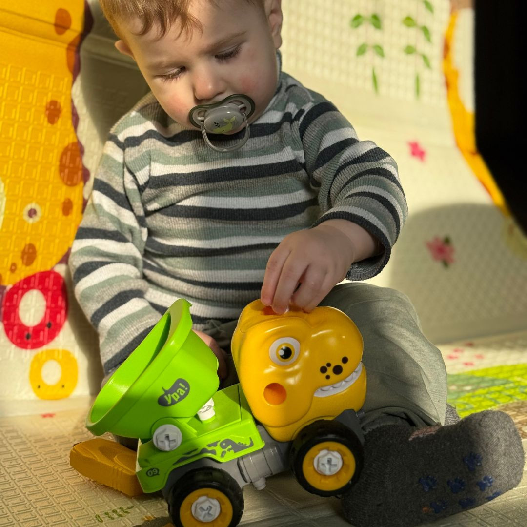 Машинка-конструктор OTAMANKO Тиранозавр самоскид Жовтий/зелений