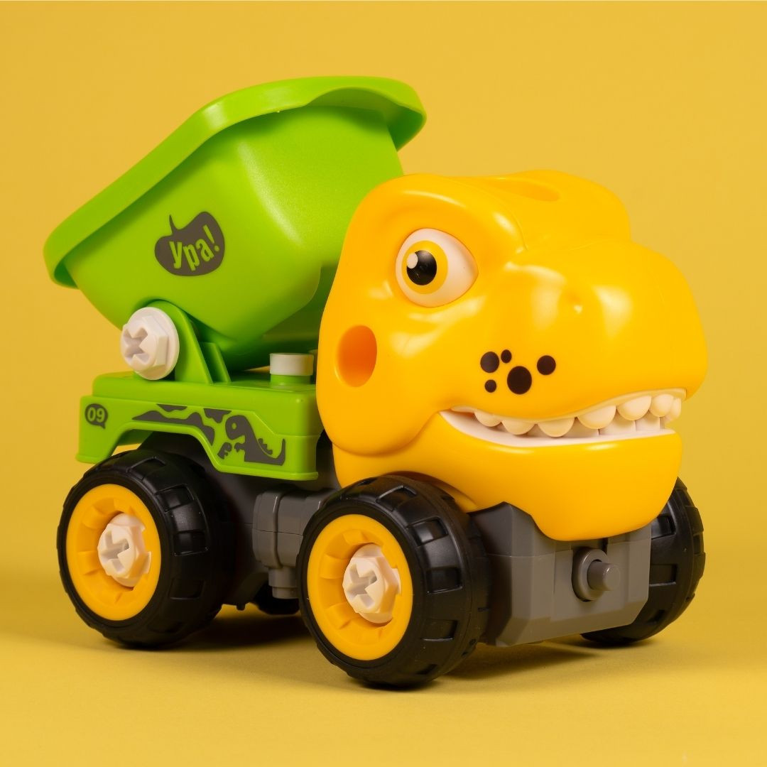 Машинка-конструктор OTAMANKO Тиранозавр самоскид Жовтий/зелений