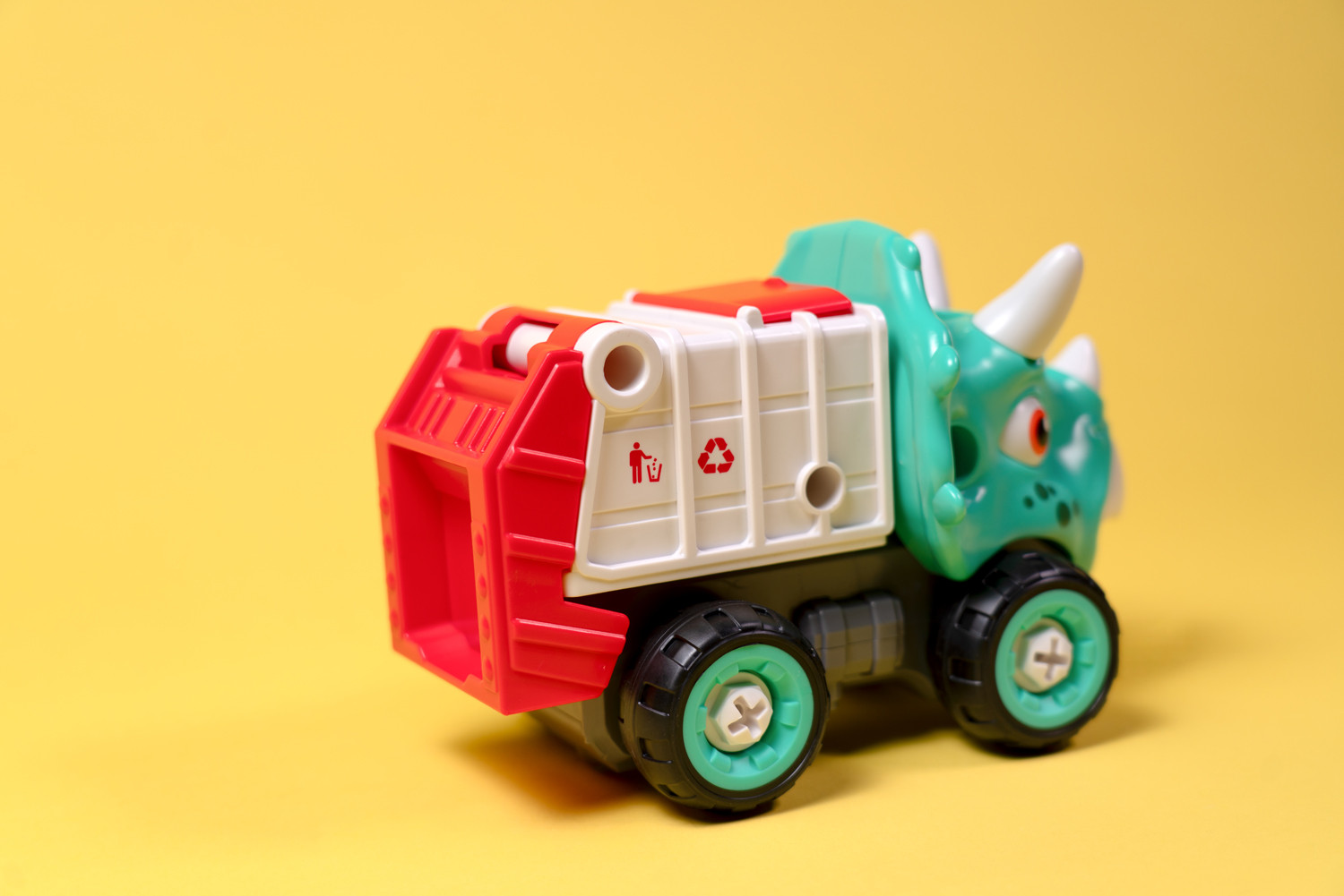 Машинка-конструктор OTAMANKO Трицератопс сміттєвоз Блакитний/червоний