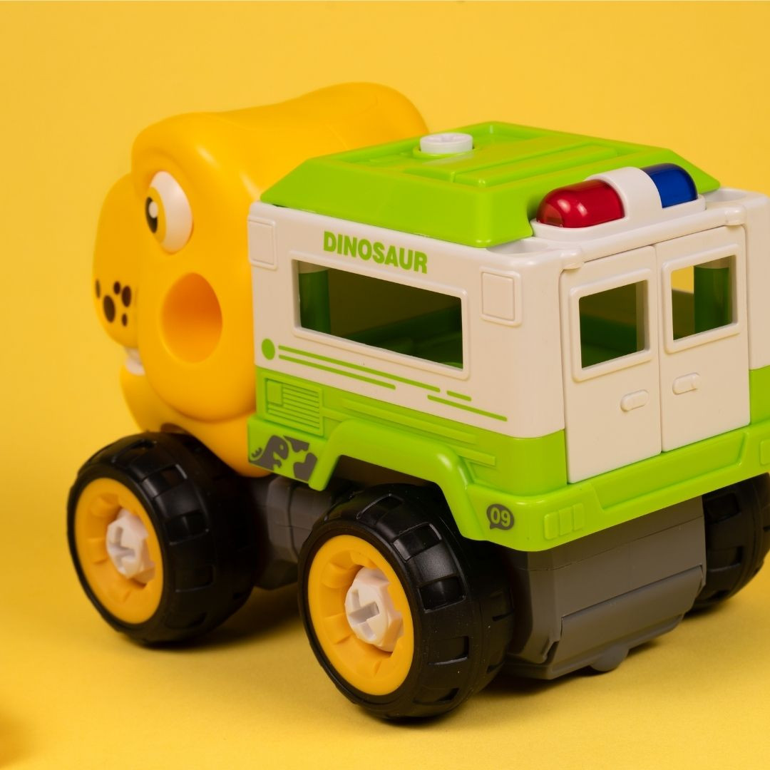 Машинка-конструктор OTAMANKO Тиранозавр вантажівка Жовтий/зелений