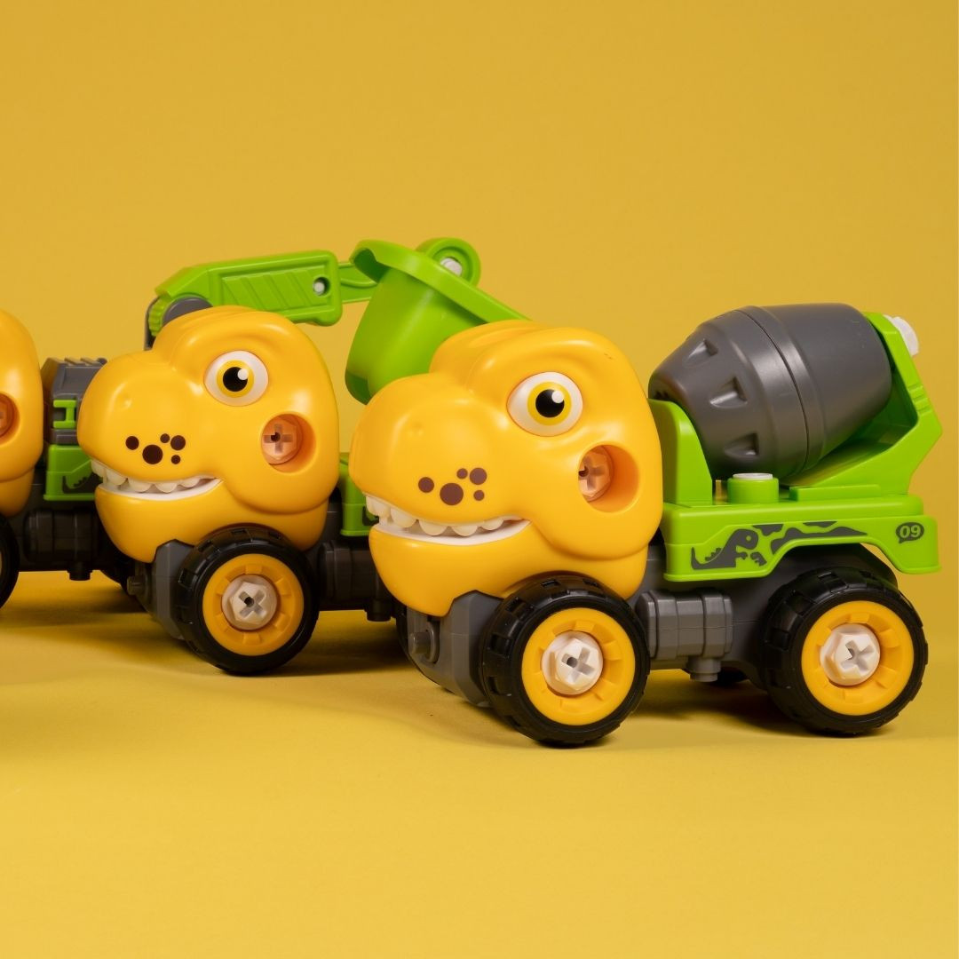 Машинка-конструктор OTAMANKO Тиранозавр бетономішалка Жовтий/зелений
