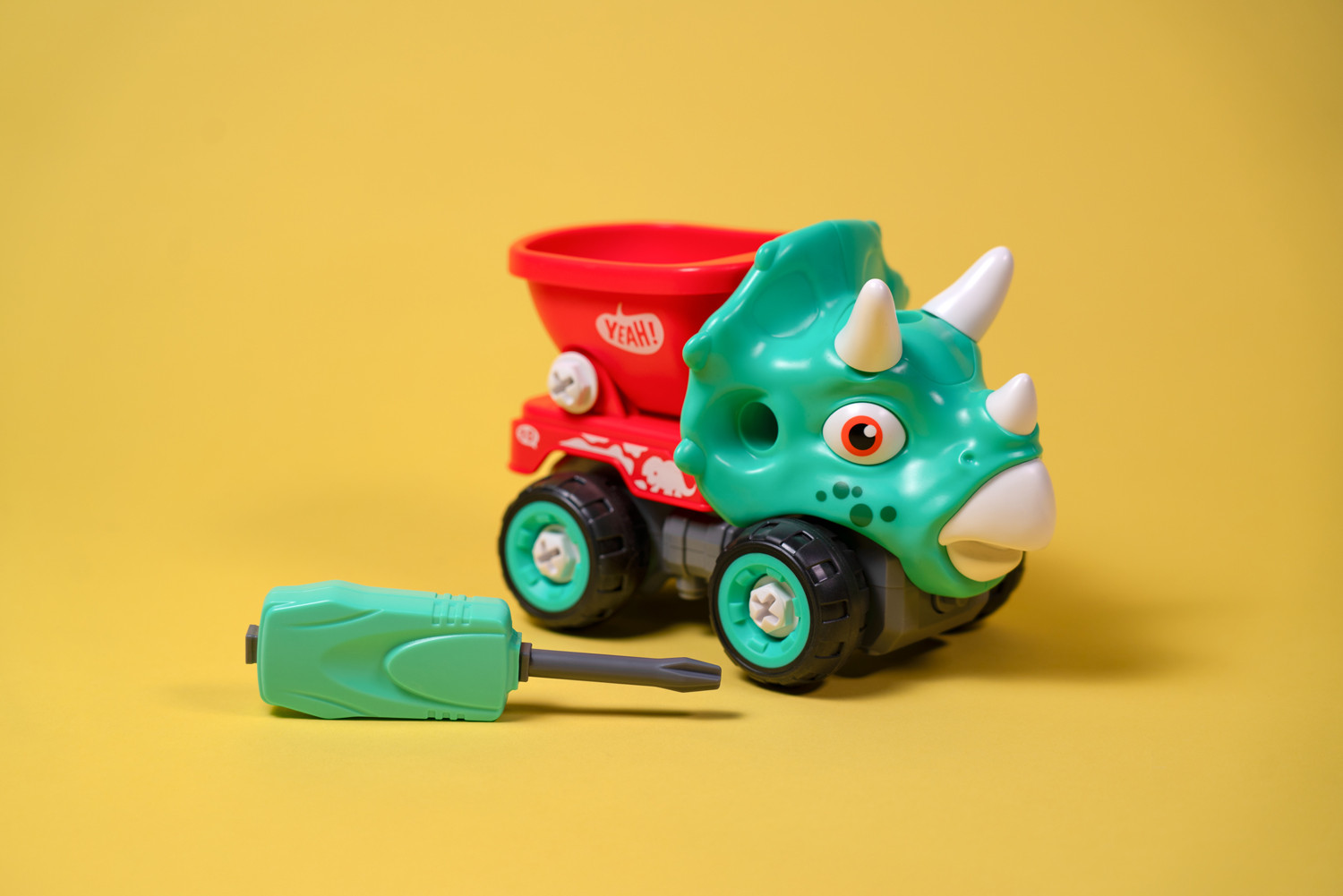 Машинка-конструктор OTAMANKO Трицератопс самоскид Блакитний/червоний