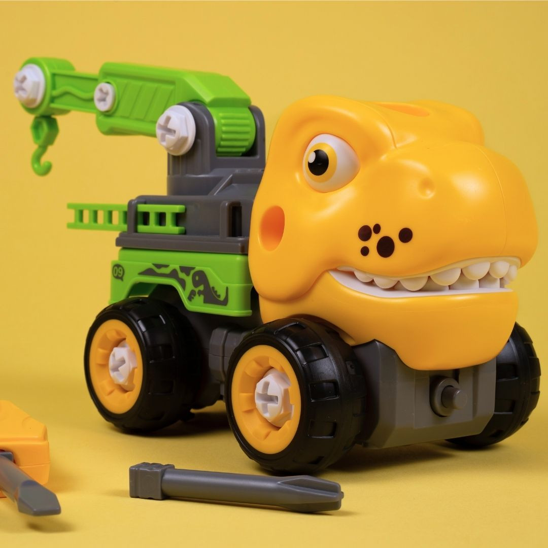 Машинка-конструктор OTAMANKO Тиранозавр кран Жовтий/зелений