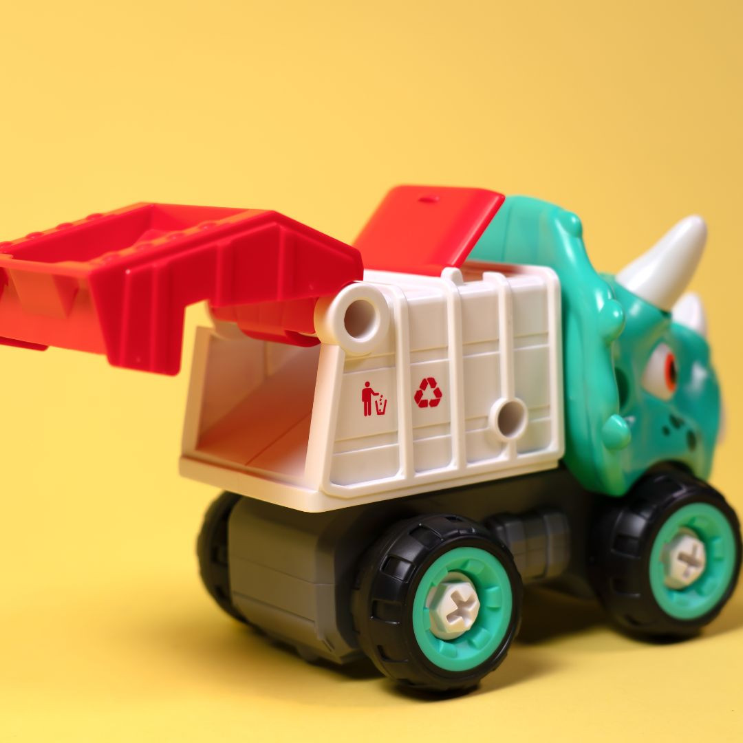 Машинка-конструктор OTAMANKO Трицератопс смітєвоз Блакитний/червоний