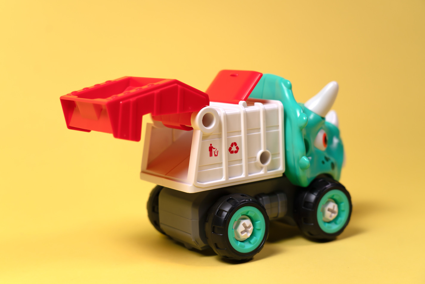 Машинка-конструктор OTAMANKO Трицератопс сміттєвоз Блакитний/червоний