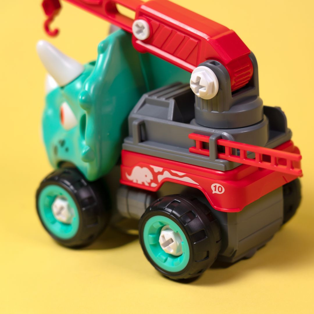 Машинка-конструктор OTAMANKO Трицератопс кран Блакитний/червоний