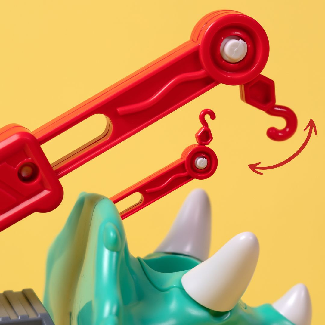 Машинка-конструктор OTAMANKO Трицератопс кран Блакитний/червоний