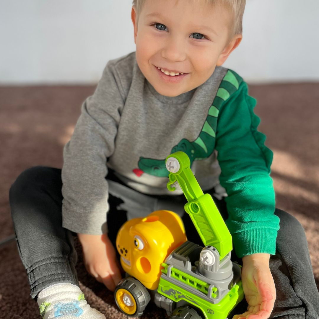 Машинка-конструктор OTAMANKO Тиранозавр кран Жовтий/зелений