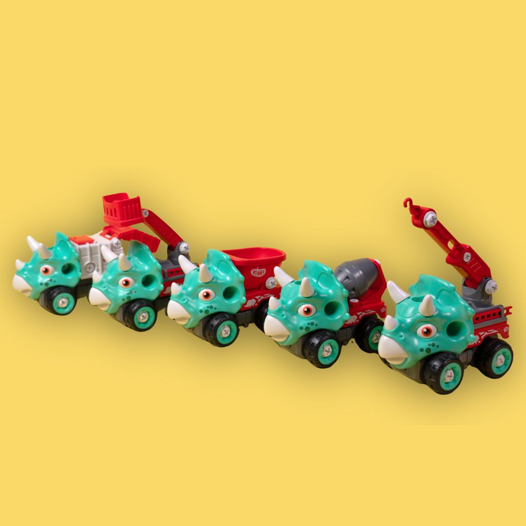 Машинка-конструктор OTAMANKO Трицератопс бетонозмішувач Блакитний/червоний