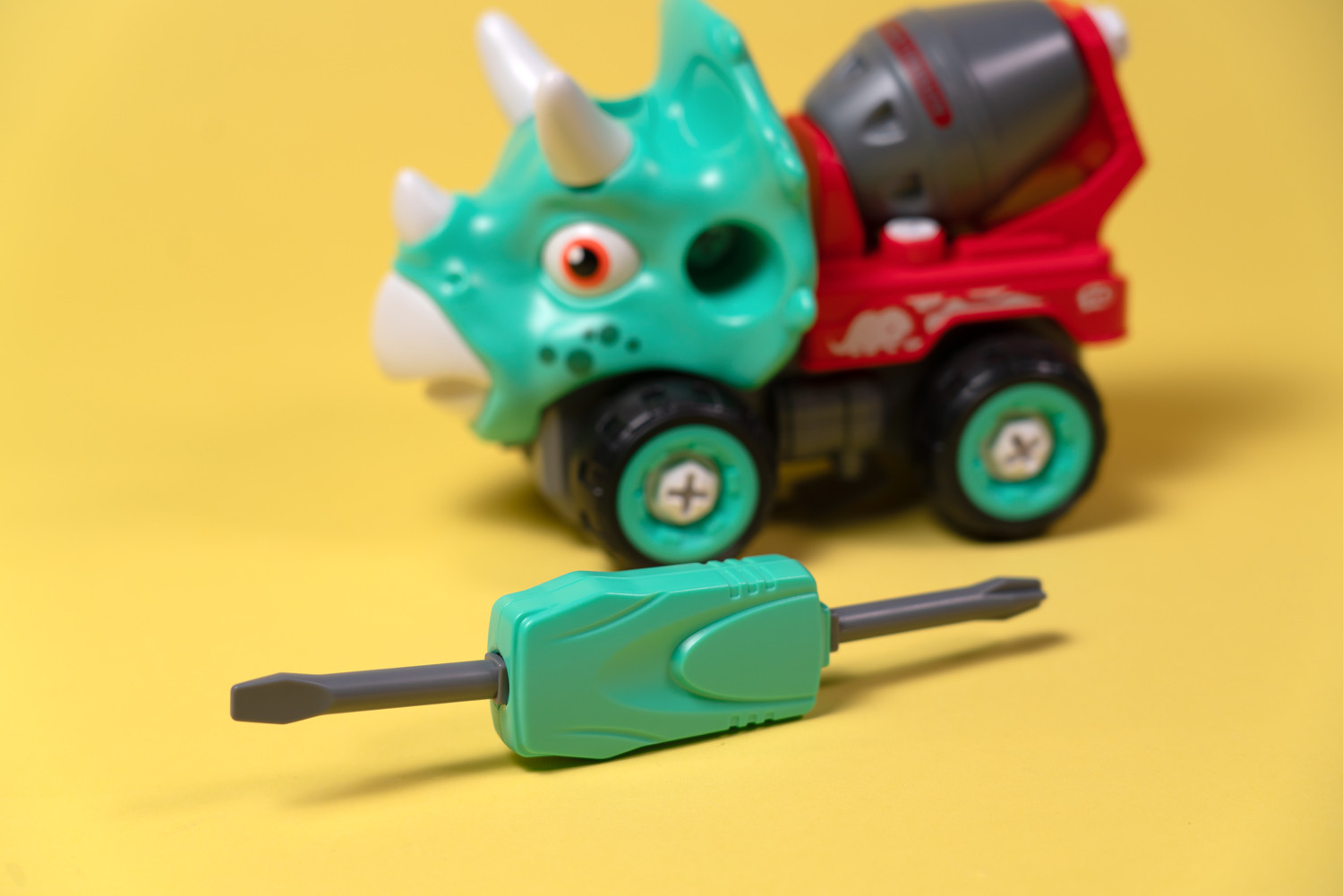 Машинка-конструктор OTAMANKO Трицератопс бетонозмішувач Блакитний/червоний