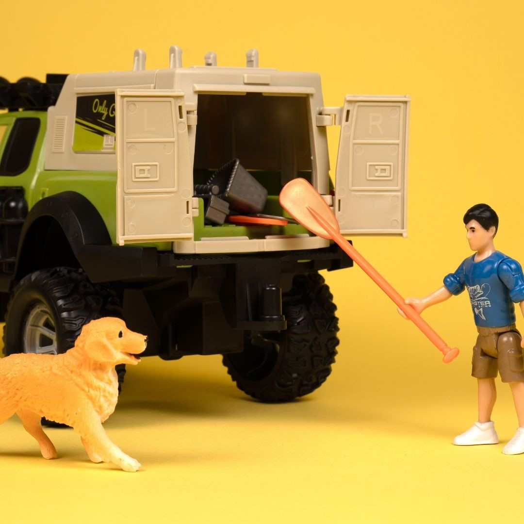 Ігровий набір OTAMANKO Автотуризм Позашляховик з дошкою для серфінгу та собакою