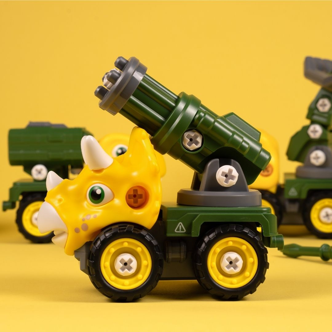 Машинка-конструктор OTAMANKO Трансформер Динозавр 5 в 1 Зелений/жовтий