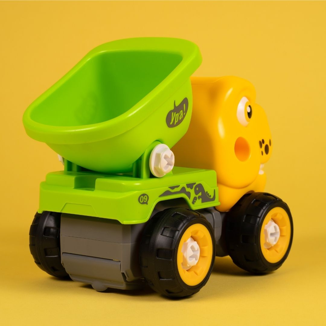 Машинка-конструктор OTAMANKO Тиранозавр самоскид Жовтий/зелений