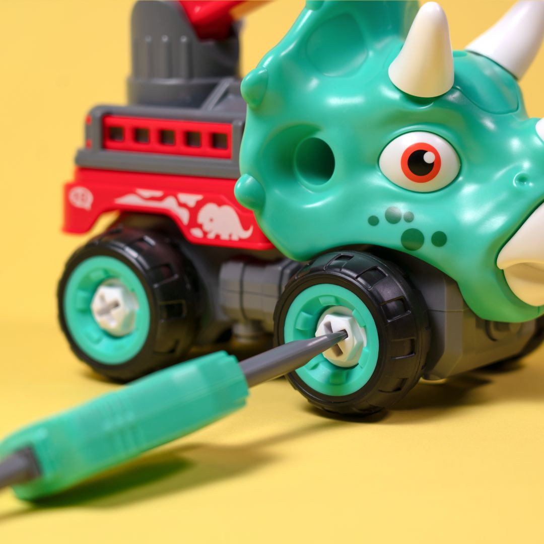 Машинка-конструктор OTAMANKO Трицератопс кран Блакитний/червоний