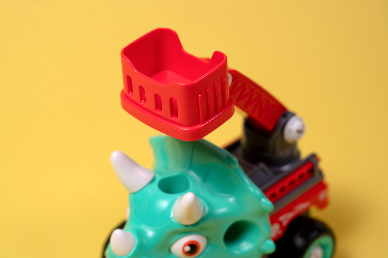 Машинка-конструктор OTAMANKO Трицератопс пожежна драбина Блакитний/червоний