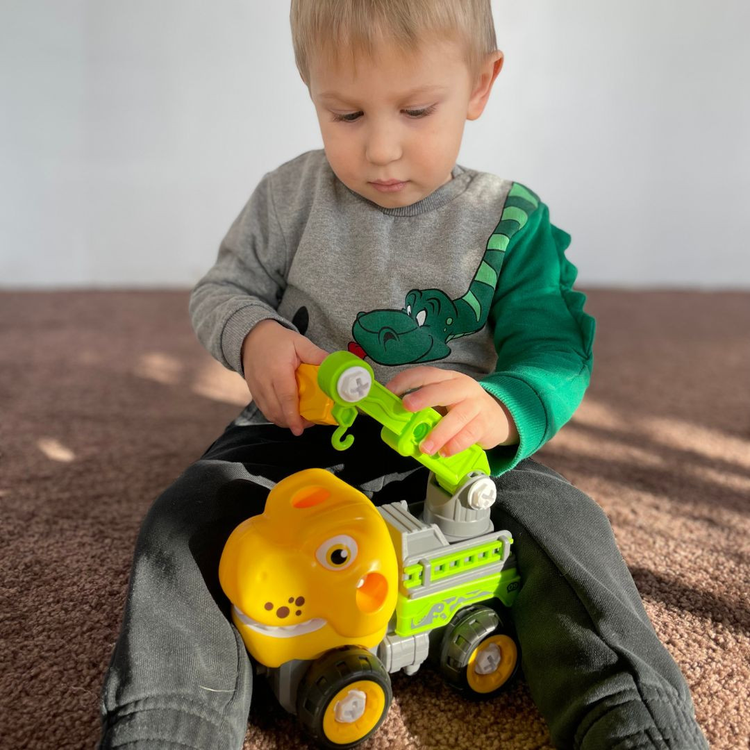 Машинка-конструктор OTAMANKO Тиранозавр кран Жовтий/зелений