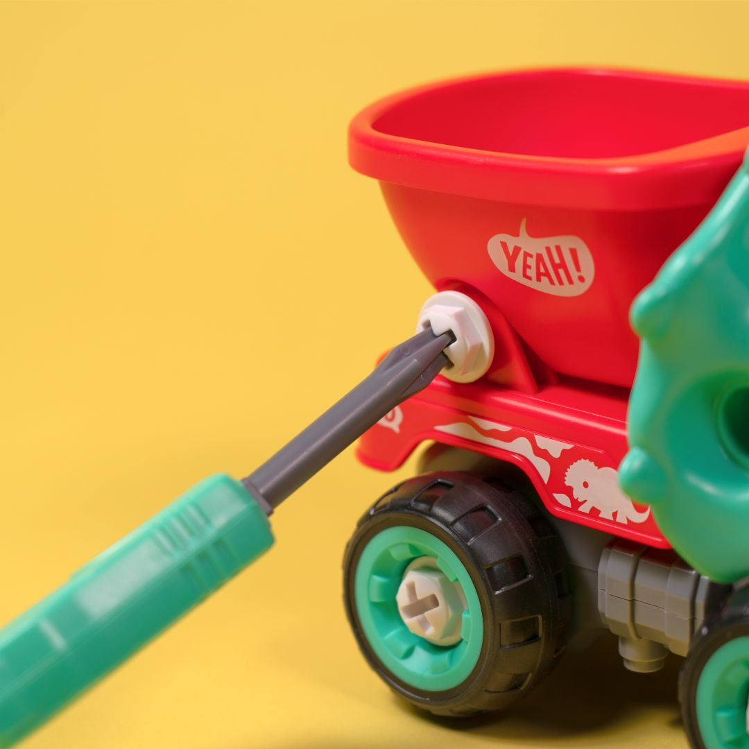 Машинка-конструктор OTAMANKO Трицератопс самоскид Блакитний/червоний