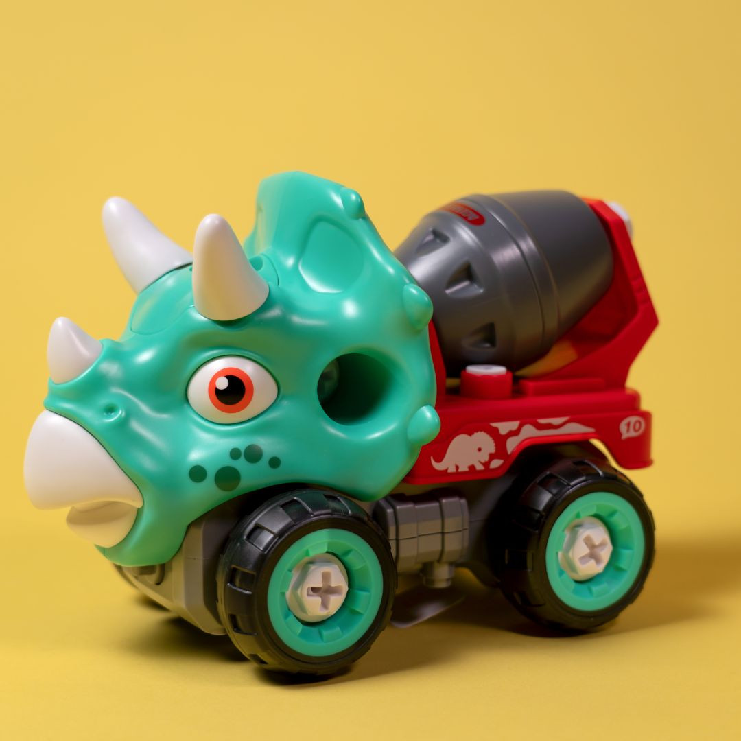 Машинка-конструктор OTAMANKO Трицератопс бетонозмішувач Блакитний/червоний