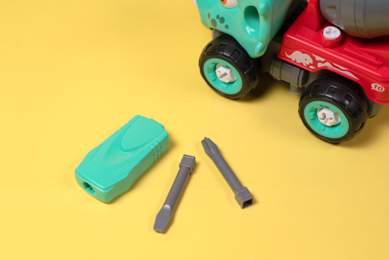 Машинка-конструктор OTAMANKO Трицератопс бетонозмішувач Блакитний/червоний