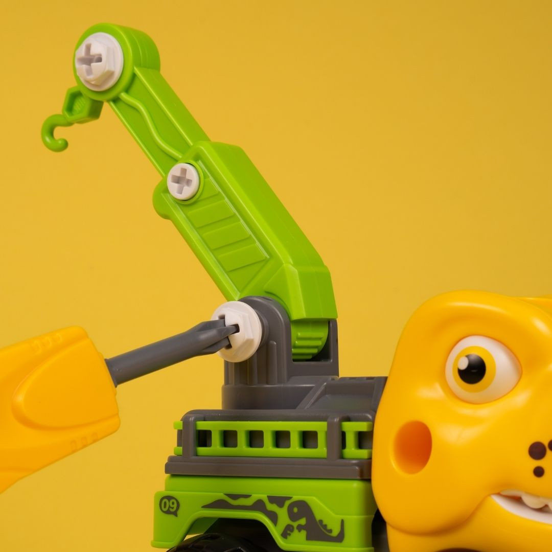 Машинка-конструктор OTAMANKO Тиранозавр кран Жовтий/зелений