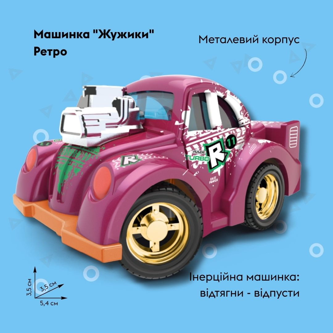 Машинка OTAMANKO Жужики Ретро Малиновий