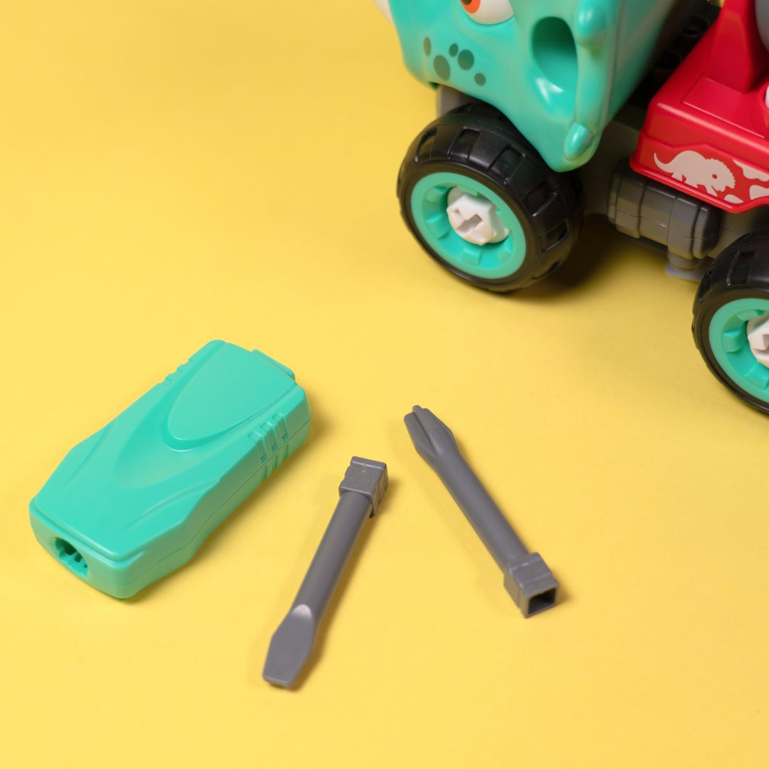 Машинка-конструктор OTAMANKO Трицератопс бетонозмішувач Блакитний/червоний