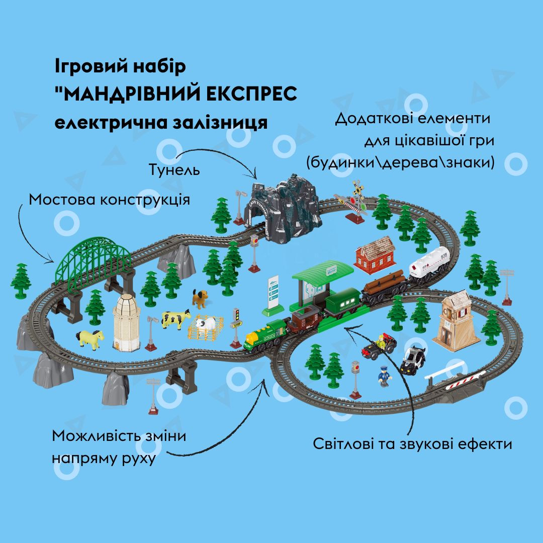 Ігровий набір OTAMANKO Мандрівний Експрес 118 деталей Зелений