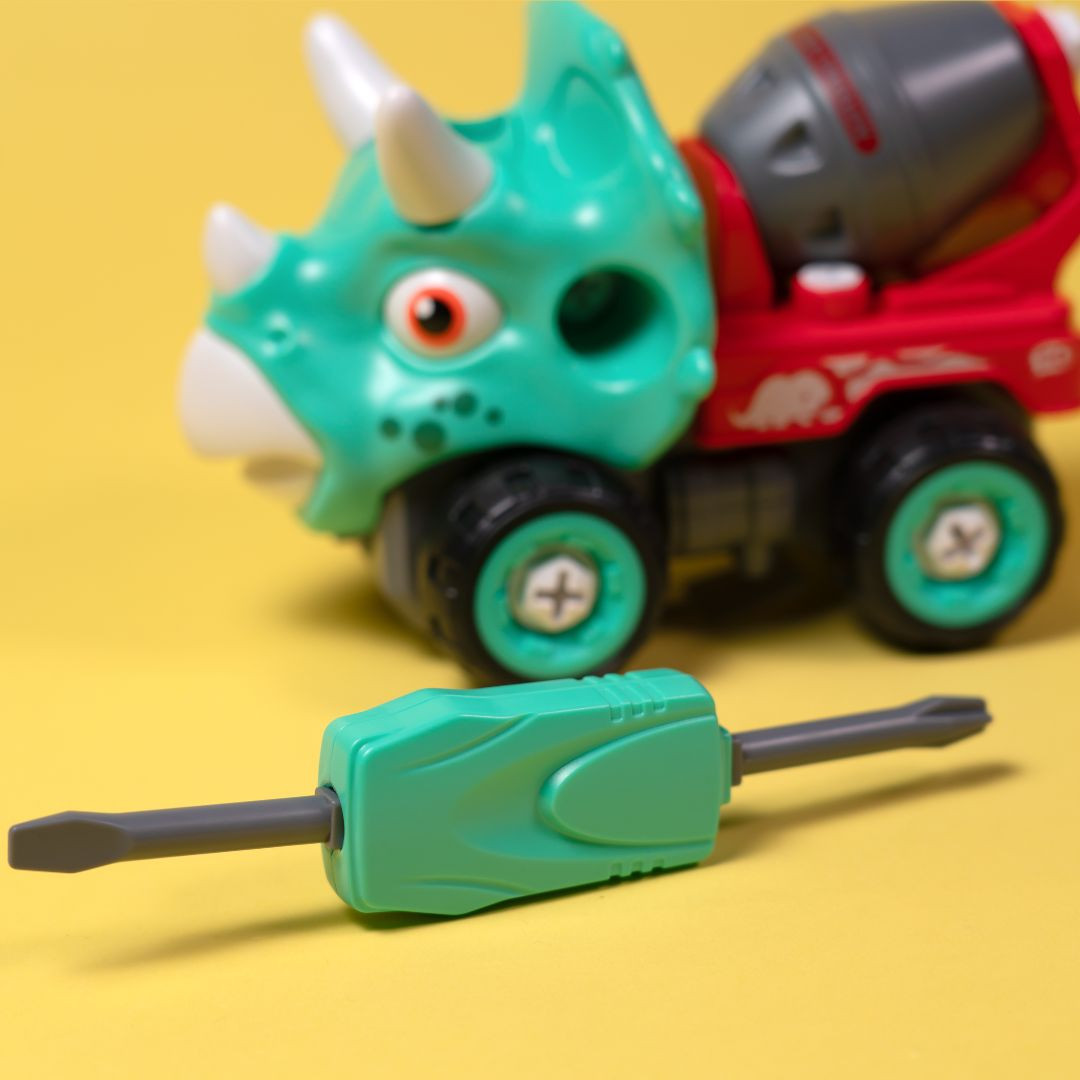 Машинка-конструктор OTAMANKO Трицератопс бетонозмішувач Блакитний/червоний