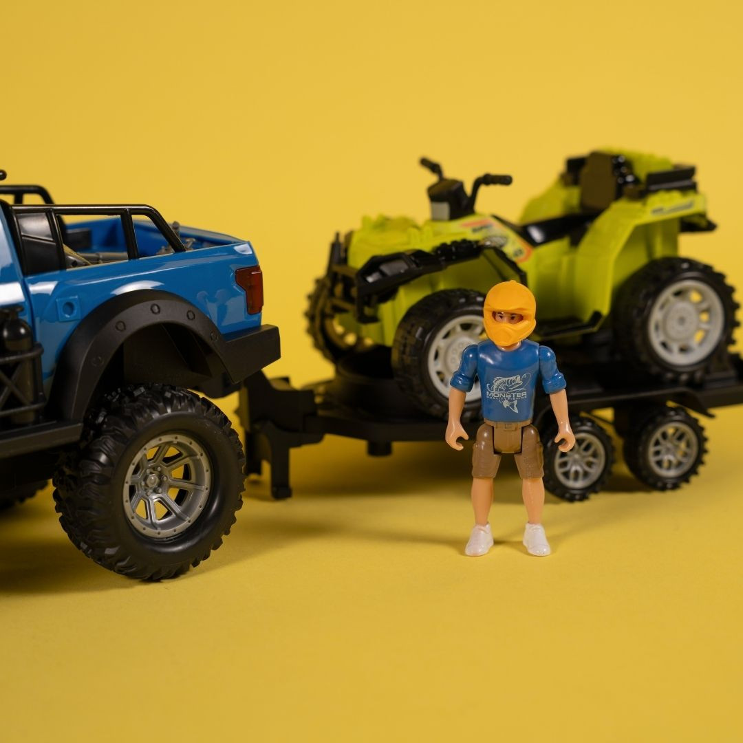 Ігровий набір OTAMANKO Автотуризм Позашляховик з квадроциклом та мотоциклом