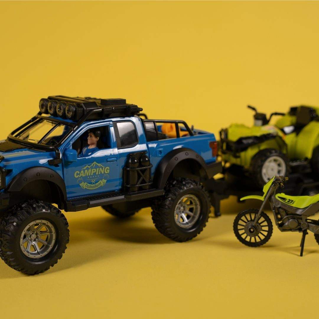 Ігровий набір OTAMANKO Автотуризм Позашляховик з квадроциклом та мотоциклом