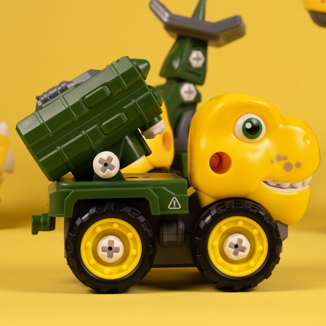 Машинка-конструктор OTAMANKO Трансформер Динозавр 5 в 1 Зелений/жовтий