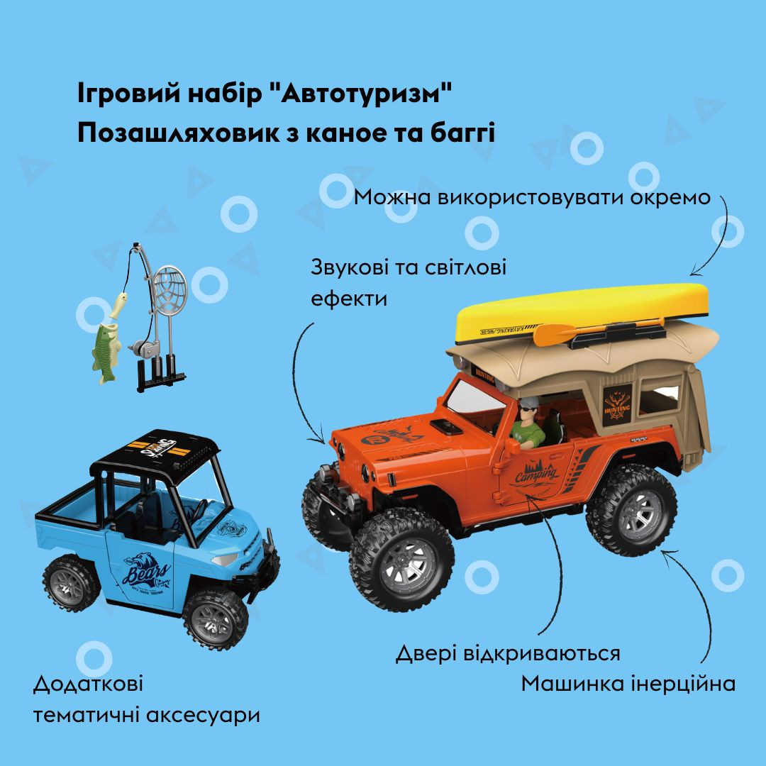 Ігровий набір OTAMANKO Автотуризм Позашляховик з каное та баггі