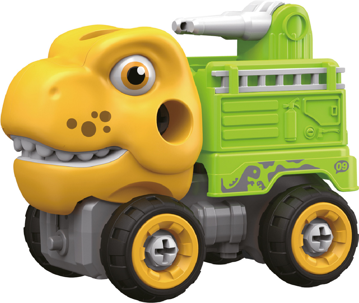 Машинка-конструктор OTAMANKO Тиранозавр пожежна машина Жовтий/зелений