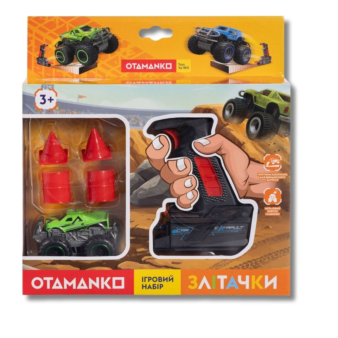 Ігровий набір OTAMANKO Злітачки (1 машинка і 1 катапульта) Зелений