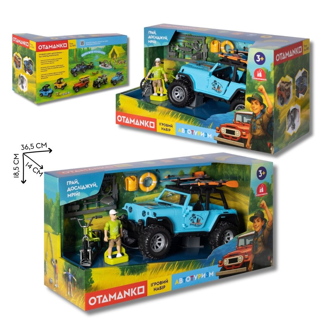 Ігровий набір OTAMANKO Автотуризм Позашляховик з 2 дошками для серфінгу та велосипед