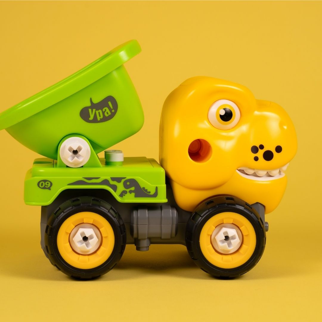 Машинка-конструктор OTAMANKO Тиранозавр самоскид Жовтий/зелений