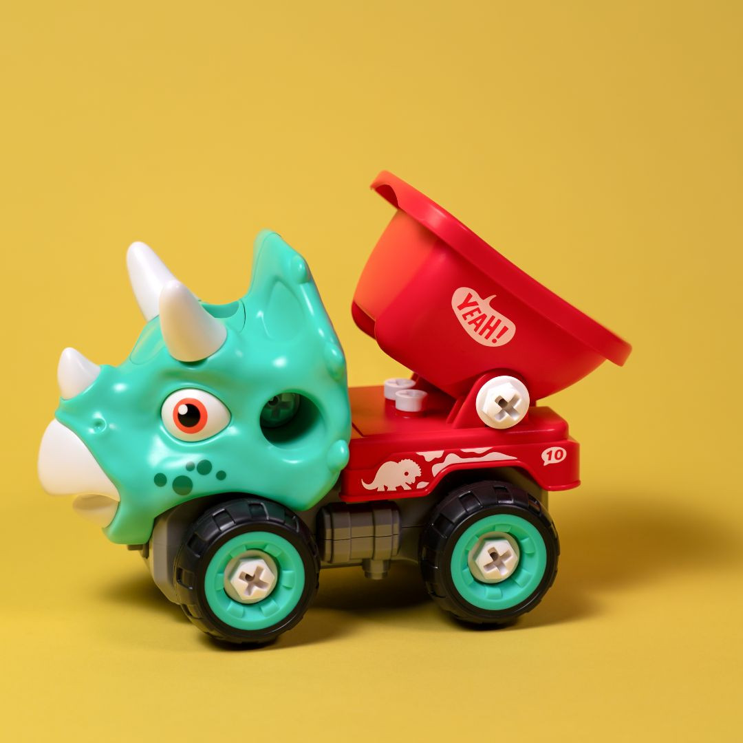 Машинка-конструктор OTAMANKO Трицератопс самоскид Блакитний/червоний