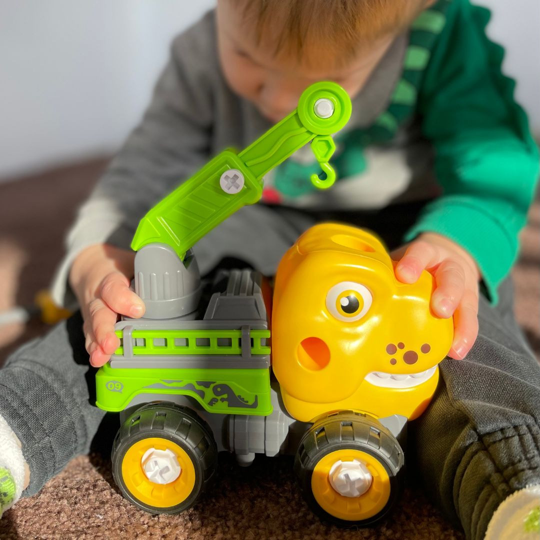 Машинка-конструктор OTAMANKO Тиранозавр кран Жовтий/зелений