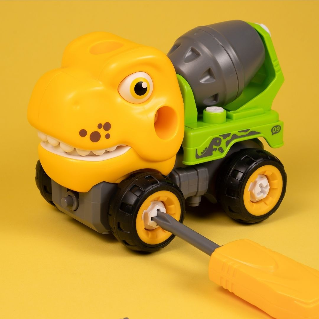 Машинка-конструктор OTAMANKO Тиранозавр бетономішалка Жовтий/зелений