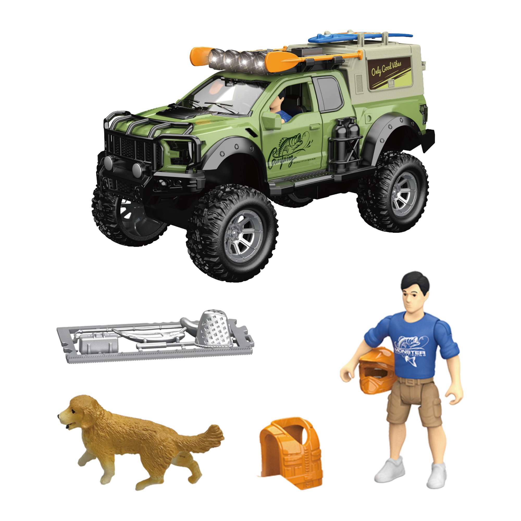 Ігровий набір OTAMANKO Автотуризм Позашляховик з дошкою для серфінгу та собакою